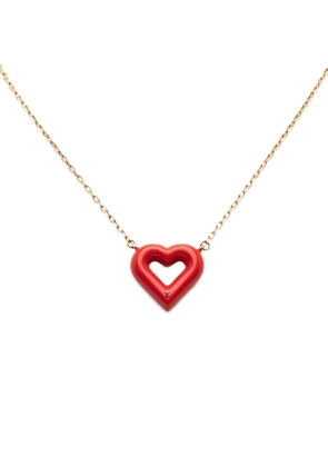 Louis Vuitton Pre-Owned 2014 Gold Plated Rubber Heart Pendant Necklace costume necklace