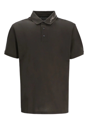 Emporio Armani piqué logo polo shirt - Brown