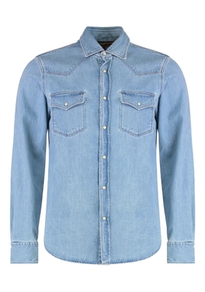 Moorer Larrie buttoned chest-pocket shirt - Blue