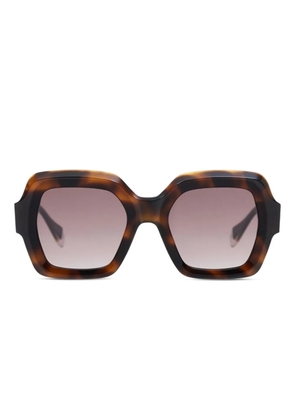GIGI STUDIOS geometric-frame sunglasses - Brown