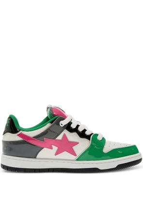A BATHING APE® star-patch leather trainers - Green