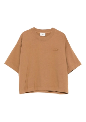 Autry Tonal Logo cropped T-shirt - Brown