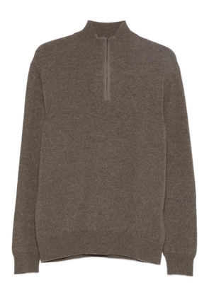 Agnona half-zip mock-neck jumper - Brown