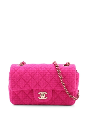 CHANEL Pre-Owned 2021-2025 Mini Rectangular Classic Tweed Single Flap crossbody bag - Pink