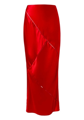 Alejandra Alonso Rojas bias silk skirt - Red