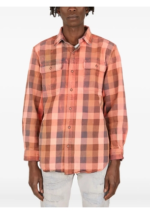 NOTSONORMAL check-pattern long-sleeve shirt - Orange