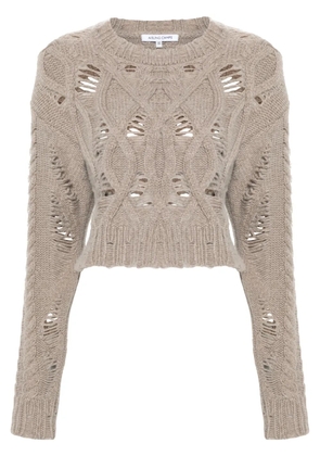AISLING CAMPS cable-knit cropped sweater - Grey