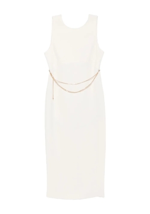 TWINSET chain-embellished sleeveless midi dress - Neutrals