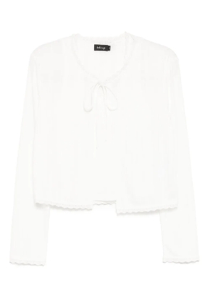 tout a coup lace-trim cardigan top - White