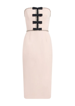 Jenny Packham Odette bow embellished dress - Neutrals