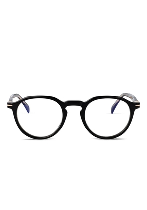 Eyewear by David Beckham round gold-detail glasses - Black