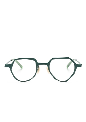 Masahiro Maruyama geometric-frame glasses - Green