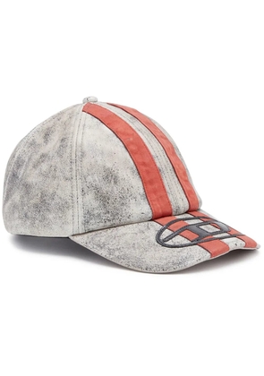 Diesel C-Olav logo-patch leather cap - Grey