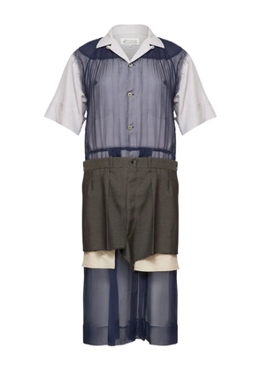 Maison Margiela layered midi dress - Blue