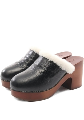 CHANEL Pre-Owned 90mm sheepskin-lining platform mules - Black