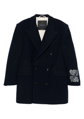 FEDERICO CINA double-breasted embroidered-cuff blazer - Blue