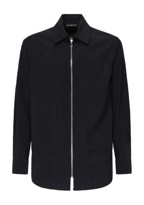 Giuliano Galiano zip-front Italian-collar shirt - Blue