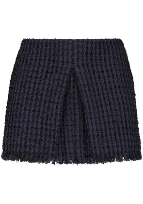 DSQUARED2 tweed frayed-hem miniskirt - Blue
