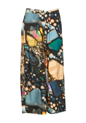 YAVI abstract-print trousers - Blue