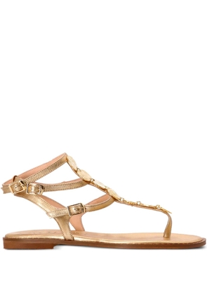 Kotris Sandals coin-embellished leather sandals - Gold