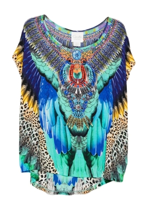 Camilla graphic-print top - Blue