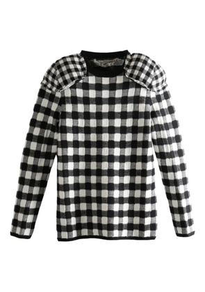 Comme Des Garçons gingham padded-shoulder jumper - Black
