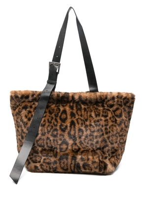 Apparis leopard-print buckle-strap tote bag - Brown