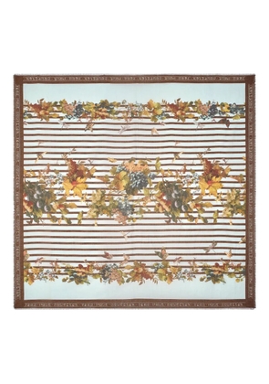 Jean Paul Gaultier striped floral scarf - Blue