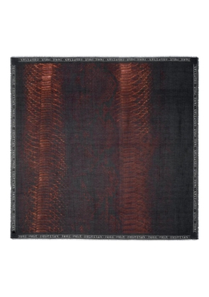 Jean Paul Gaultier python print logo scarf - Black