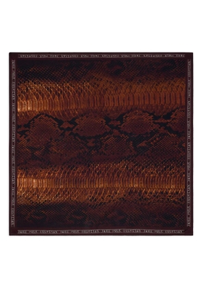 Jean Paul Gaultier python print silk scarf - Brown