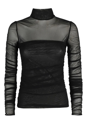 Federica Tosi mock-neck mesh T-shirt - Black
