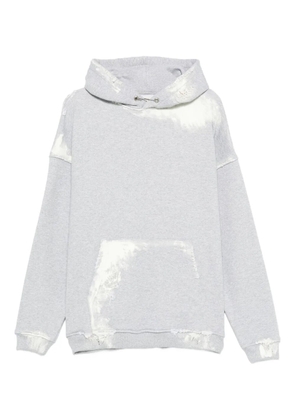 STAY HUMAN ON EARTH distressed-effect hoodie - Grey