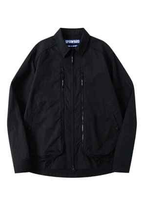 Spoonyard zipper-pockets shirt jacket - Black