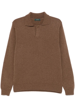 Zanone virgin wool polo shirt - Brown