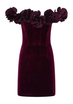 Rebecca Vallance Charles rose-embellished mini dress - Purple