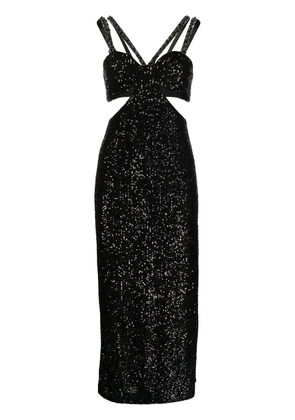 Rebecca Vallance Missing Hours sequinned cut-out midi dress - Black