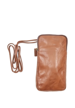 bea mombaers leather zip-fastening phone bag - Brown