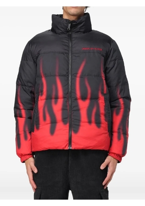 Vision Of Super flame-print puffer jacket - Black
