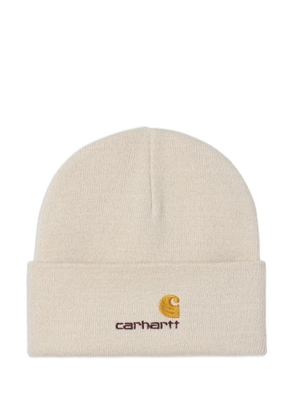 Carhartt WIP American Script embroidered-logo beanie hat - Neutrals