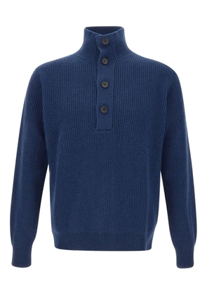 Filippo De Laurentiis ribbed high-neck button sweater - Blue