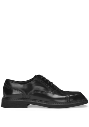 Dolce & Gabbana square-toe leather Derby shoes - Black
