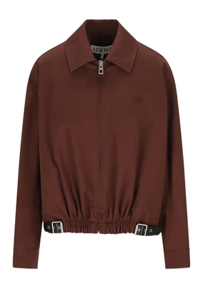 LOEWE buckled-hem zip-front jacket - Brown