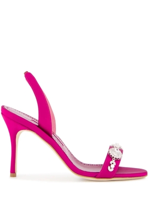 Manolo Blahnik 90mm Lamisan slingback sandals - Pink
