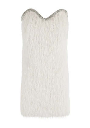 Amen feather-embellished dress - White