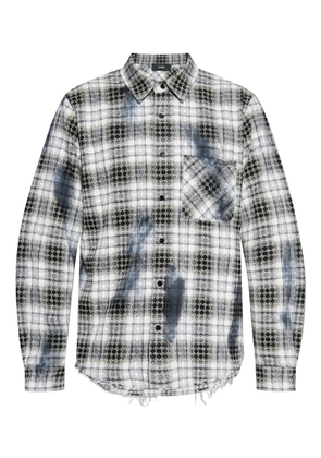 AMIRI frayed checked shirt - Grey