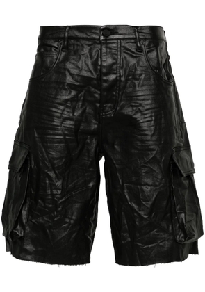 Purple Brand crinkled wide-leg shorts - Black