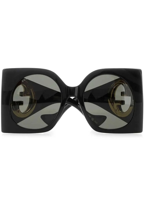 Gucci Eyewear logo-plaque square-frame sunglasses - Black
