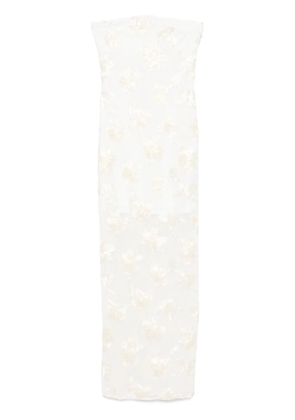 ROTATE BIRGER CHRISTENSEN floral-appliqué tulle maxi dress - White