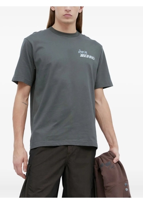 ICE & TECHNO logo-print crew-neck T-shirt - Grey