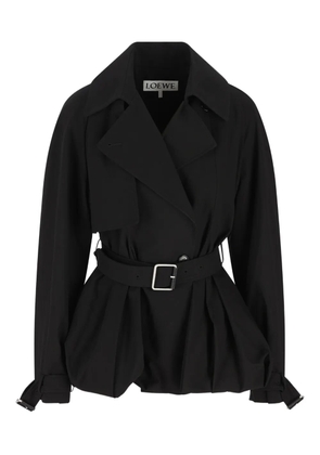 LOEWE belted balloon-silhouette jacket - Black